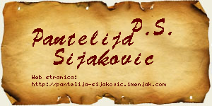 Pantelija Šijaković vizit kartica